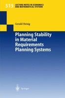 Planning Stability in Material Requirements Planning Systems 3540430156 Book Cover
