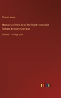 Memoirs of the Life of the Right Honorable Richard Brinsley Sheridan: Volume 1 - in large print 3368357077 Book Cover