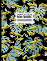Composition Notebook: Red Eye Tree Frogs on Leaves Pattern 8.5" X 11" - 110 College Ruled Pages 1691541893 Book Cover
