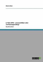 � 153a StPO - unverzichtbar oder verfassungswidrig? 3640359631 Book Cover