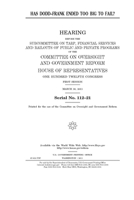 Has Dodd-Frank ended too big to fail? 1695558901 Book Cover