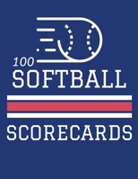 100 Softball Scorecards: 100 Scoring Sheets For Baseball and Softball Games (8.5x11) 1686373449 Book Cover