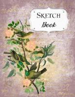 Sketch Book: Bird Sketchbook Scetchpad for Drawing or Doodling Notebook Pad for Creative Artists Purple Floral Flower 1073490459 Book Cover