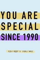 NOTEBOOK "YOU ARE SPECIAL SINCE 1990"  MATT FINISH *HIGH QUALITY* 6x9 inches  120 pages 1675412960 Book Cover