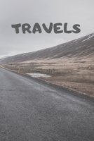 Travels: 90 Pages of 6 X 9 Inch Bound Top Half White Blank Bottom Half College Ruled 1692493965 Book Cover