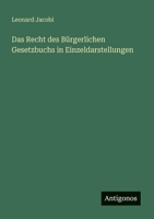 Das Recht des Bürgerlichen Gesetzbuchs in Einzeldarstellungen (German Edition) 3563178763 Book Cover