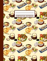 Composition Notebook: Sushi Pattern Cover Design College Ruled 120 Blank Lined Pages 8.5 X 11 Matte Finished Soft Cover 1691111295 Book Cover