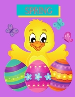 Spring Coloring Book: Yellow Ducks Spring Time is Here B091JDFZZJ Book Cover