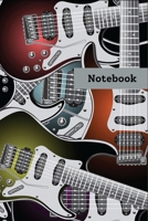 Notebook: Electric Guitar Background Blank Lined Journal To Write In - Guitarist And Guitar Lover Gift Ideas For Men, Kids & Teens 1671851552 Book Cover