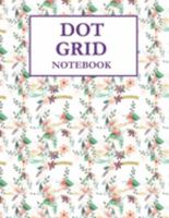 Dot Grid Notebook: Purple Floral Large size 8.5 x 11 inches 110 pages dots spaced 5mm blank pages journal composition book (Dot Grid Notebook School Office Supplies) 1691266558 Book Cover