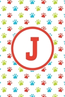 J: Monogrammed 2020 Weekly Planner For Dog Lovers - Cute Paw Print Pattern, January 2020 - December 2020 (6x9) 1702081532 Book Cover