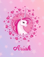 Ariah: Ariah Magical Unicorn Horse Large Blank Pre-K Primary Draw & Write Storybook Paper Personalized Letter A Initial Custom First Name Cover Story Book Drawing Writing Practice for Little Girl Use  1704323088 Book Cover