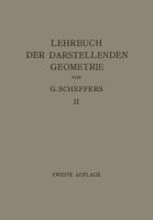 Lehrbuch Der Darstellenden Geometrie: In Zwei Banden 366240642X Book Cover