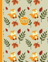 2020 Planner: Fall Foxes 12 Months Week to two-page Diary 150 pages 8.5 x 11 with Contacts - Password - Birthday lists 1691114294 Book Cover