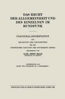 Das Recht Der Allgemeinheit Und Des Einzelnen Im Rundfunk: Inaugural-Dissertation Zur Erlangung Der Doktorwurde Bei Der Juristischen Fakultat Der Universitat Leipzig 366242746X Book Cover