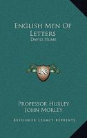 English Men Of Letters: David Hume 0766182541 Book Cover