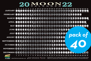 2022 Moon Calendar Card (40 Pack) : Lunar Phases, Eclipses, and More! 1615197850 Book Cover