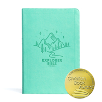 CSB Explorer Bible for Kids, Light Teal Mountains LeatherTouch, Indexed: Placing God's Word in the Middle of God's World 143008264X Book Cover