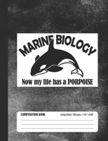 Marine Biology Now My Life Has A Porpoise Composition Book: Student College Ruled Notebook 1692838342 Book Cover