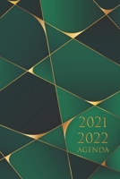 AGENDA 2021 2022: semainier, 1 semaine sur deux pages , de Juin 2021 à Juin 2022 , Format (15,24 * 22,86 cm) couleur : vert or B095PG9ZM5 Book Cover