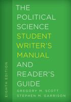 The Political Science Student Writer's Manual and Reader's Guide 1442267100 Book Cover