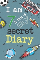 I Am 7 And This Is My Secret Diary: Activity Journal Notebook for Boys 7th Birthday Hand Drawn Images Inside Drawing Pages & Writing Pages Age 7 Year Old Birthday Book Gift with Basketball, Football, 1710344830 Book Cover