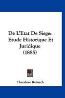 de l'tat de Sige: Etude Historique Et Juridique 0259349526 Book Cover