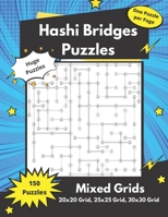 Hashi Bridges Puzzles Mixed Grids: Large Bridges Puzzles for adults (solutions included) B0892HP96Y Book Cover