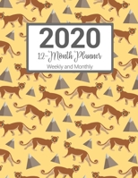 2020 12-Month Planner Weekly and Monthly: Yellow Cougars Pattern 1696816475 Book Cover