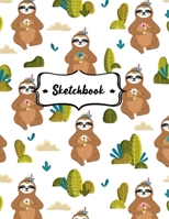 Sketchbook: Sketchbook for Kids, Girls & Boys, Blank Unlined Paper for Drawing, Sketching, Doodling or Learning to Draw, Large 8.5"x11", Tribal Sloth 1671990021 Book Cover