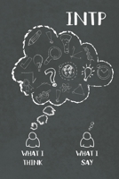 Intp: What I Think, What I Say: INTP Gifts - MBTI Lined Notebook Journal Featuring a Black Chalkboard 1705896308 Book Cover