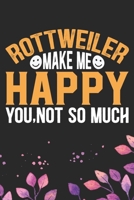 Rottweiler Make Me Happy You, Not So Much: Cool Rottweiler Dog Journal Notebook - Rottweiler Puppy Lover Gifts - Funny Rottweiler Dog Notebook - Rottweiler Owner Gifts - Rottweiler Dad & Mom Gifts. 6  1712480715 Book Cover