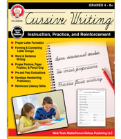 Cursive Writing: Instruction, Practice, and Reinforcement, Grades 4 - 9 1622237005 Book Cover