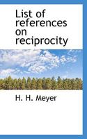 List of References on Reciprocity 0530274280 Book Cover