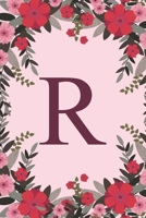 R: Name Monogram Initial R Pink Floral 6x9 Dot Bullet Notebook/Journal Gift Idea For Girls, Women, School, College and Work 1695738721 Book Cover