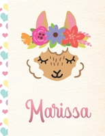 Marissa: Personalized Llama Primary Handwriting Notebook For Girls With Pink Name - Dotted Midline Handwriting Practice Paper - Kindergarten to Early Childhood - Grades K-2 Composition School Exercise 1652816550 Book Cover