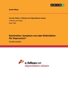 Rumination. Symptom von oder Risikofaktor f�r Depression? 3668045658 Book Cover