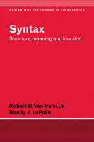 Syntax: Structure, Meaning, and Function (Cambridge Textbooks in Linguistics) 0521499151 Book Cover