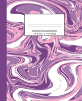Composition Notebook: Marbled Wide Ruled One Subject Purple 1089125011 Book Cover