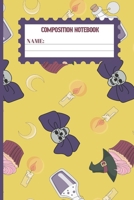 Composition Notebook: Halloween gifts for women, men, kids, adults and girls: cute Golden Sand Candle skull college ruled lined paper to write in. 1691111384 Book Cover