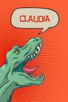 Claudia: Personalized Dino Isometric DOT Paper notebook 120 pages 6"x9" 1796747890 Book Cover