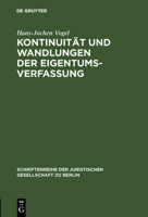 Kontinuität und Wandlungen der Eigentumsverfassung 3110068699 Book Cover