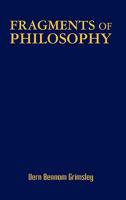 Fragments of Philosophy 055761550X Book Cover