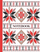 Notebook: Ruled pages - 8.5 x 11 inches - 100 pages - My Fallahi Cross Stitch Embroidery Pattern (RED) 1677303794 Book Cover