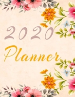 2020 Planner Weekly and Monthly Jan 1, 2020 to Dec 31, 2020 year planner Trendy Floral Botanical Garden Pink Orange Yellow turquoise flowers Cover day by day scheduler agenda Weekly & Monthly Planner  1676455205 Book Cover