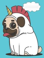 Unicorn Pug Composition Notebook: 150 Page, Composition Notebook 172211603X Book Cover