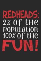 Redheads: 2% Of The Population 100% Of The Fun!: Notebook Diary: 120 Lined Journal Pages 1072976951 Book Cover