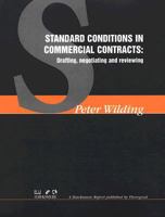 Standard Conditions in Commercial Contracts: Drafting, Negotiating and Reviewing 1854181300 Book Cover