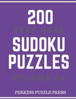 200 Very Hard Sudoku Puzzles Volume 04 1692974106 Book Cover