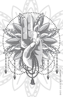 Dot Grid Notebook: Mandala Dotted Journal and Planner with Mudra Hand, Cute Dot Notebook and Organizer for Unique and Creative Calendars, To-Do Lists, Drawings, Habit, Tasks or Expenses Tracking 1702490092 Book Cover